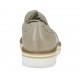Scarpa stringata da donna aperta ai lati in pelle taupe e pelle stampata argento zeppa 2 - Misure disponibili: 42, 44, 45
