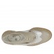 Chaussure à lacets ouverte sur les côtés pour femmes en cuir taupe et cuir imprimé argent talon compensé 2 - Pointures disponibles:  42, 44, 45
