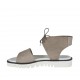 Sandale à lacets pour femmes en cuir gris tourterelle talon compensé 3 - Pointures disponibles:  43, 44