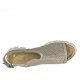Sandalia con frontal alto para mujer en piel perforada gris pardo tacon 5 - Tallas disponibles:  42