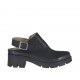 Scarpa aperta da donna in pelle nera forata tacco 3 - Misure disponibili: 42