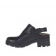 Scarpa aperta da donna in pelle nera forata tacco 3 - Misure disponibili: 42