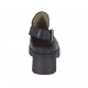Scarpa aperta da donna in pelle nera forata tacco 3 - Misure disponibili: 42