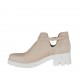 Stivaletto da donna con cinturino in pelle forata rosa cipria tacco 5 - Misure disponibili: 42, 43, 44