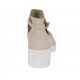 Stivaletto da donna con cinturino in pelle forata rosa cipria tacco 5 - Misure disponibili: 42, 43, 44