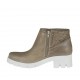 Botines para mujer en piel y piel perforada gris pardo tacon 5 - Tallas disponibles:  44
