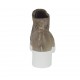 Stivaletto da donna in pelle e pelle forata taupe tacco 5 - Misure disponibili: 44