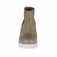 Botines para mujer en piel y piel perforada gris pardo tacon 5 - Tallas disponibles:  44
