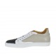 Scarpa stringata casual da uomo in pelle beige, bianca e nera - Misure disponibili: 50