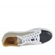 Scarpa stringata casual da uomo in pelle beige, bianca e nera - Misure disponibili: 50