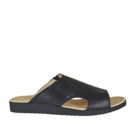 Mule pour hommes en cuir noir - Pointures disponibles:  47