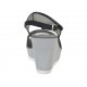 Sandalo da donna in nabuk nero con velcro, strass, plateau e zeppa 8 - Misure disponibili: 31, 42, 44
