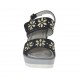 Woman's sandal in black nubuck leather with velcro strap, rhinestones, platform and wedge 8 - Available sizes:  31, 42, 44