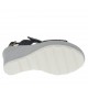 Sandalo da donna in nabuk nero con velcro, strass, plateau e zeppa 8 - Misure disponibili: 31, 42, 44
