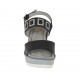Sandalo da donna in vernice e nabuk nero con strass, plateau e zeppa 8 - Misure disponibili: 31, 42, 43