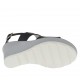 Woman's sandal in black patent leather and nubuck leather with rhinestones, platform and wedge 8 - Available sizes:  31, 42, 43