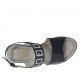Woman's sandal in black patent leather and nubuck leather with rhinestones, platform and wedge 8 - Available sizes:  31, 42, 43