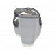 Sabot aperto da donna con plateau e strass in nabuk blu zeppa 8 - Misure disponibili: 42