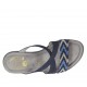 Woman's open mules with platform and rhinestones in blue nubuck leather wedge heel 8 - Available sizes:  42