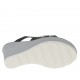 Sabot aperto da donna con plateau e strass in pelle nera zeppa 8 - Misure disponibili: 42