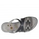 Mule ouvert pour femmes avec plateforme et strass en cuir noir talon compensé 8 - Pointures disponibles:  42