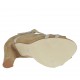 Sabot aperto da donna con cinturino in camoscio beige e laminato argento con plateau e tacco 9 - Misure disponibili: 31, 34