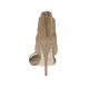 Scarpa aperta da donna con cerniera e plateau in camoscio beige tacco 10 - Misure disponibili: 42