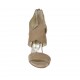 Scarpa aperta da donna con cerniera e plateau in camoscio beige tacco 10 - Misure disponibili: 42