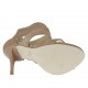Zapato abierto para mujer con cremallera y plataforma en gamuza beis tacon 10 - Tallas disponibles:  42