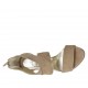 Scarpa aperta da donna con cerniera e plateau in camoscio beige tacco 10 - Misure disponibili: 42