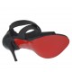Scarpa aperta da donna con plateau e cerniera in pelle nera tacco 10 - Misure disponibili: 42