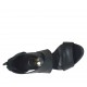 Scarpa aperta da donna con plateau e cerniera in pelle nera tacco 10 - Misure disponibili: 42