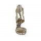 Scarpa aperta da donna con plateau, fasce incrociate e cerniera in pelle laminata platino tacco 10 - Misure disponibili: 34, 42