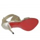 Scarpa aperta da donna con plateau, fasce incrociate e cerniera in pelle laminata platino tacco 10 - Misure disponibili: 34, 42