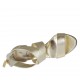 Chaussure ouverte avec plateforme, courroies croiseés et fermeture éclair en cuir lamé platine talon 10 - Pointures disponibles:  34, 42