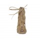 Scarpa aperta da donna con plateau, lacci e cerniera in camoscio beige tacco 10 - Misure disponibili: 31