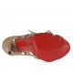 Scarpa aperta da donna con plateau, lacci e cerniera in camoscio beige tacco 10 - Misure disponibili: 31