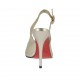 Sandalo da donna con plateau in pelle laminata platino tacco 10 - Misure disponibili: 32, 42, 46