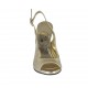 Woman's platform sandal in platinum laminated leather heel 10 - Available sizes:  32, 42, 46