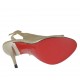 Woman's platform sandal in platinum laminated leather heel 10 - Available sizes:  32, 42, 46