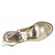 Woman's platform sandal in platinum laminated leather heel 10 - Available sizes:  32, 42, 46