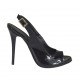 Woman's platform sandal in black patent leather heel 10 - Available sizes:  31, 32