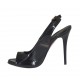 Woman's platform sandal in black patent leather heel 10 - Available sizes:  31, 32