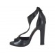 Scarpa aperta da donna in pelle nera con cerniera e plateau tacco 10 - Misure disponibili: 34, 42