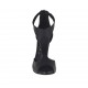 Zapato abierto con cremallera y plataforma en piel negra tacon 10 - Tallas disponibles:  34, 42