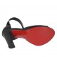 Zapato abierto con cremallera y plataforma en piel negra tacon 10 - Tallas disponibles:  34, 42