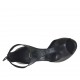 Scarpa aperta da donna in pelle nera con cerniera e plateau tacco 10 - Misure disponibili: 34, 42