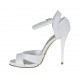 Scarpa aperta da donna con plateau e cinturino in pelle bianca tacco 10 - Misure disponibili: 42, 46
