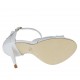 Escarpin à bout ouvert avec plateforme et courroie en cuir blanc talon 10 - Pointures disponibles:  42