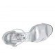 Escarpin à bout ouvert avec plateforme et courroie en cuir blanc talon 10 - Pointures disponibles:  42
